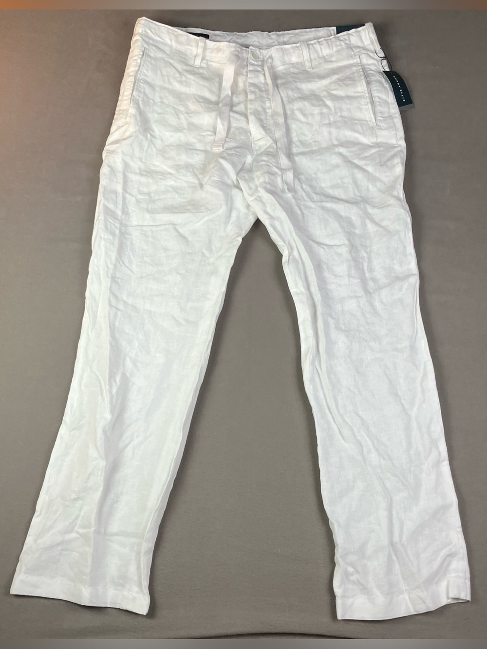 Perry Ellis Men’s Size 36x33 100% Linen White Pants Straight Leg NWT!